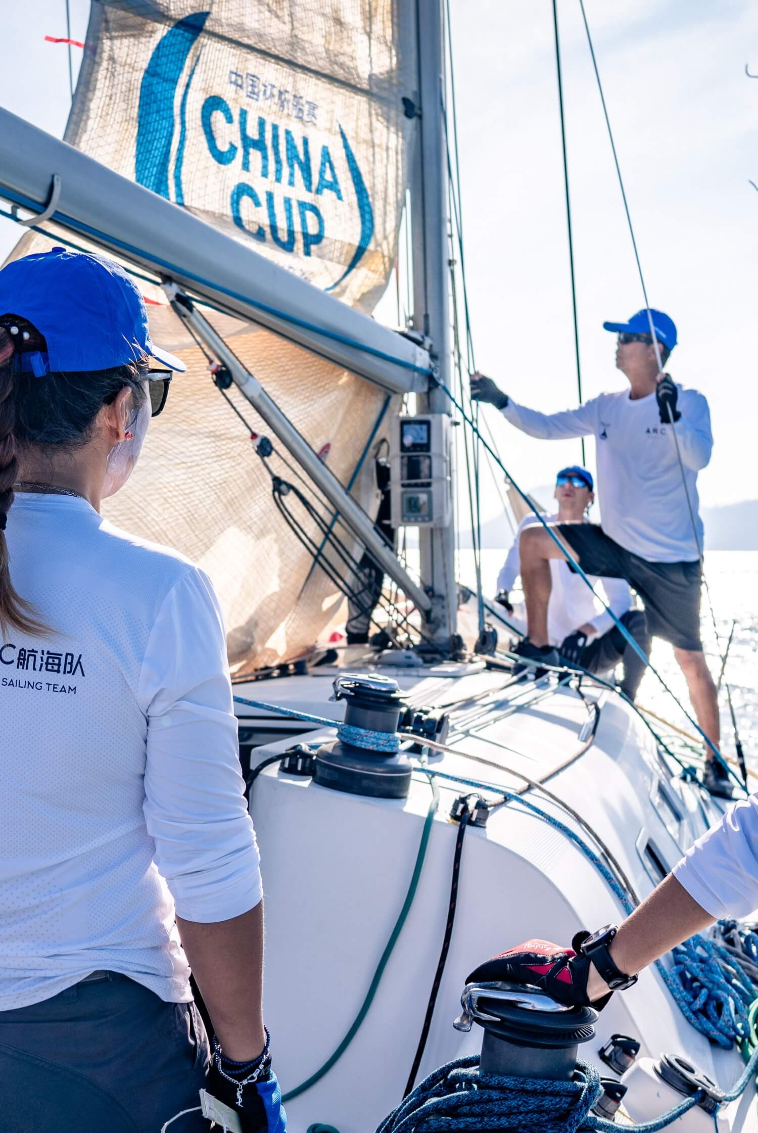 Crew on the ARC Group-sponsored China Cup yacht
